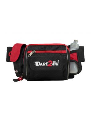 Hydration storage belt black-red