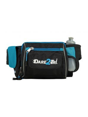 Hydration storage belt black-blue
